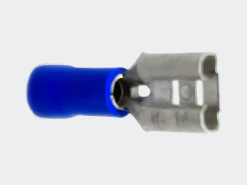 Terminal hembra simple con aislamiento azul