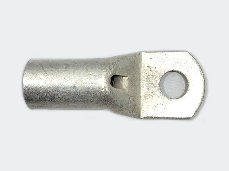 Terminal de compresión de cobre estañado, cañón corto