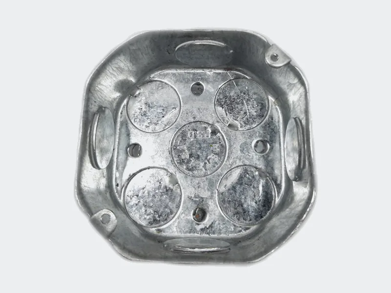 Caja de pase octogonal de acero galvanizado